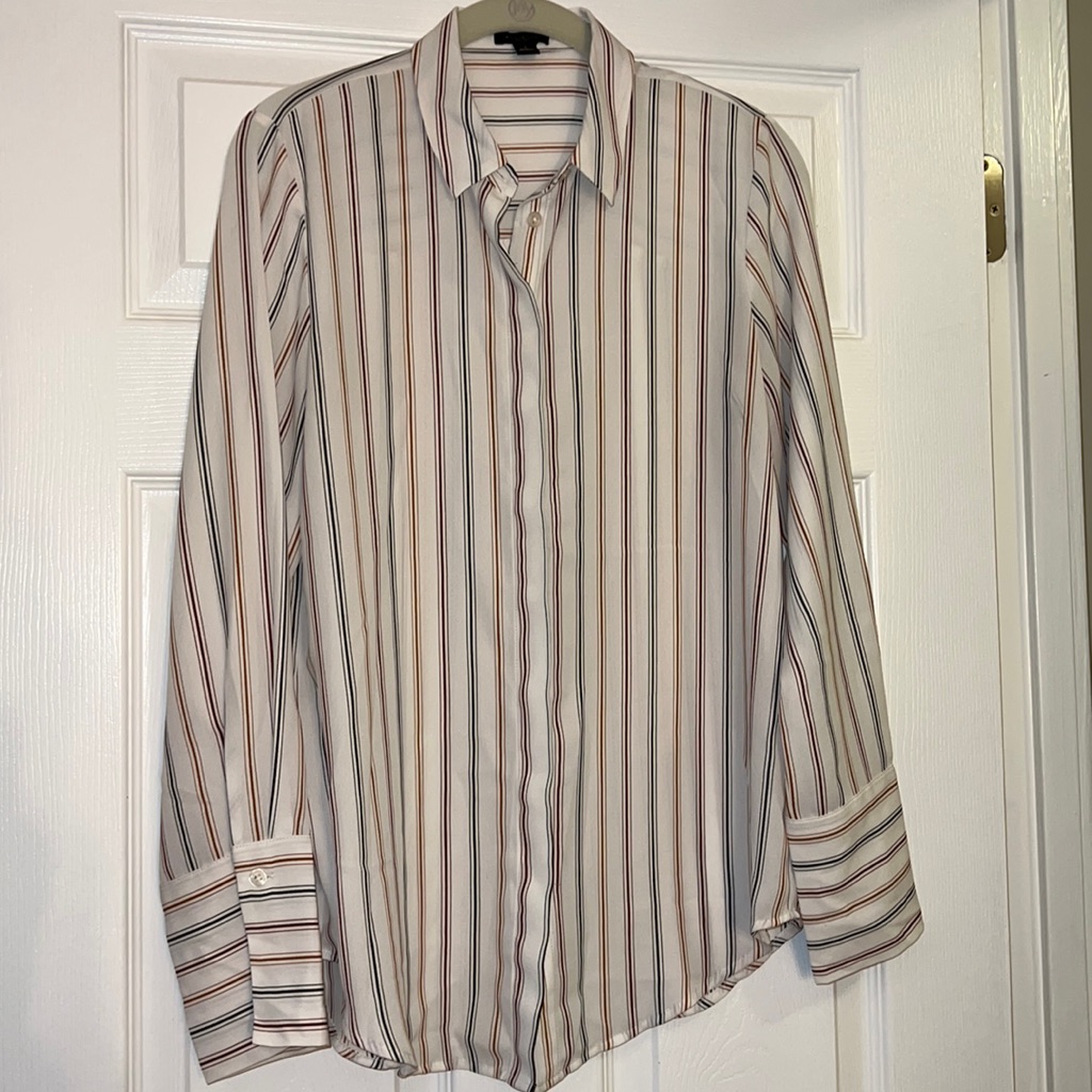 Ann Taylor Factory Collared Button Down Blouse Size Small